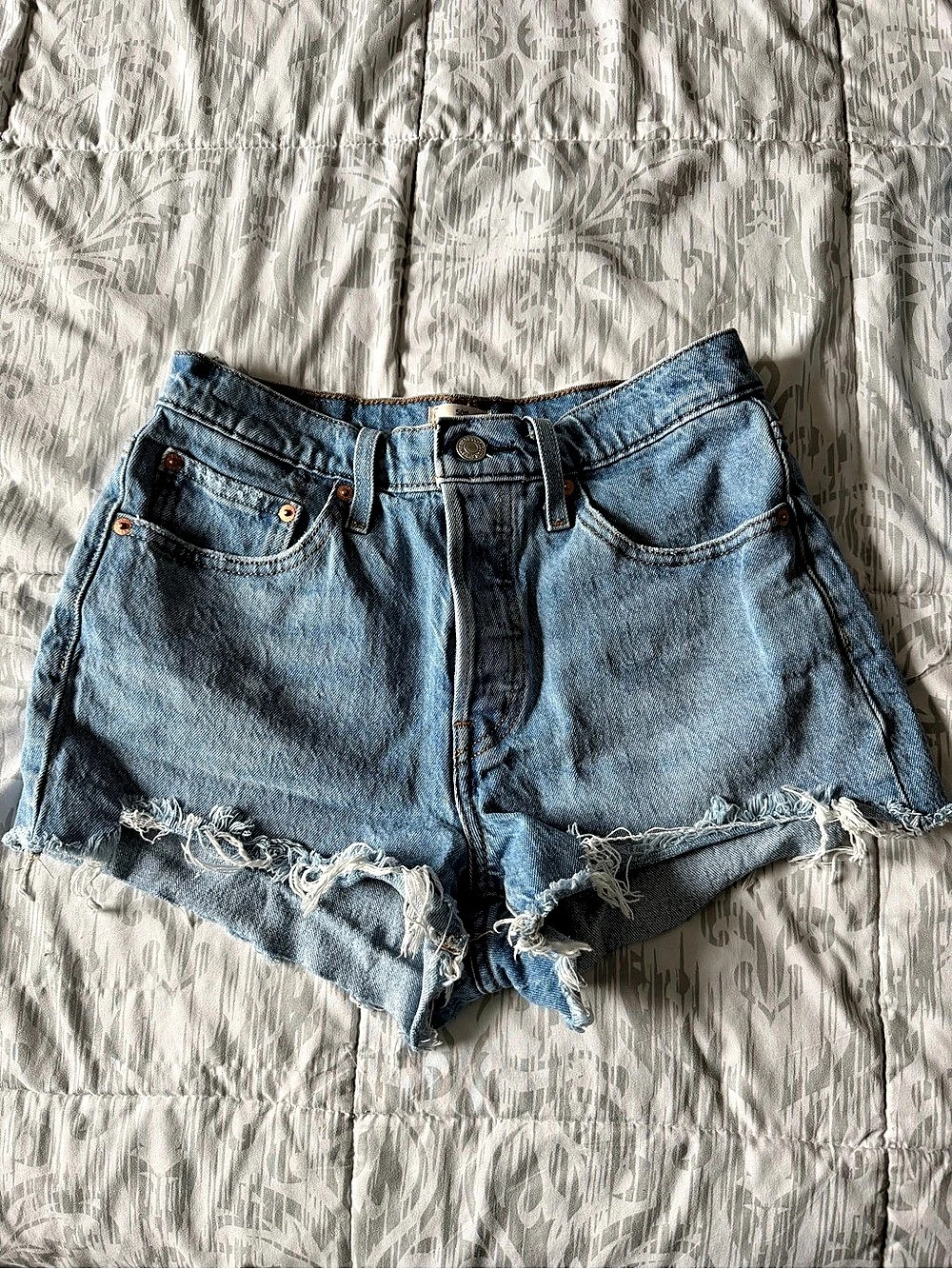 Levi's 501 Original Shorts Denim Jean Shorts Blue Waist 27